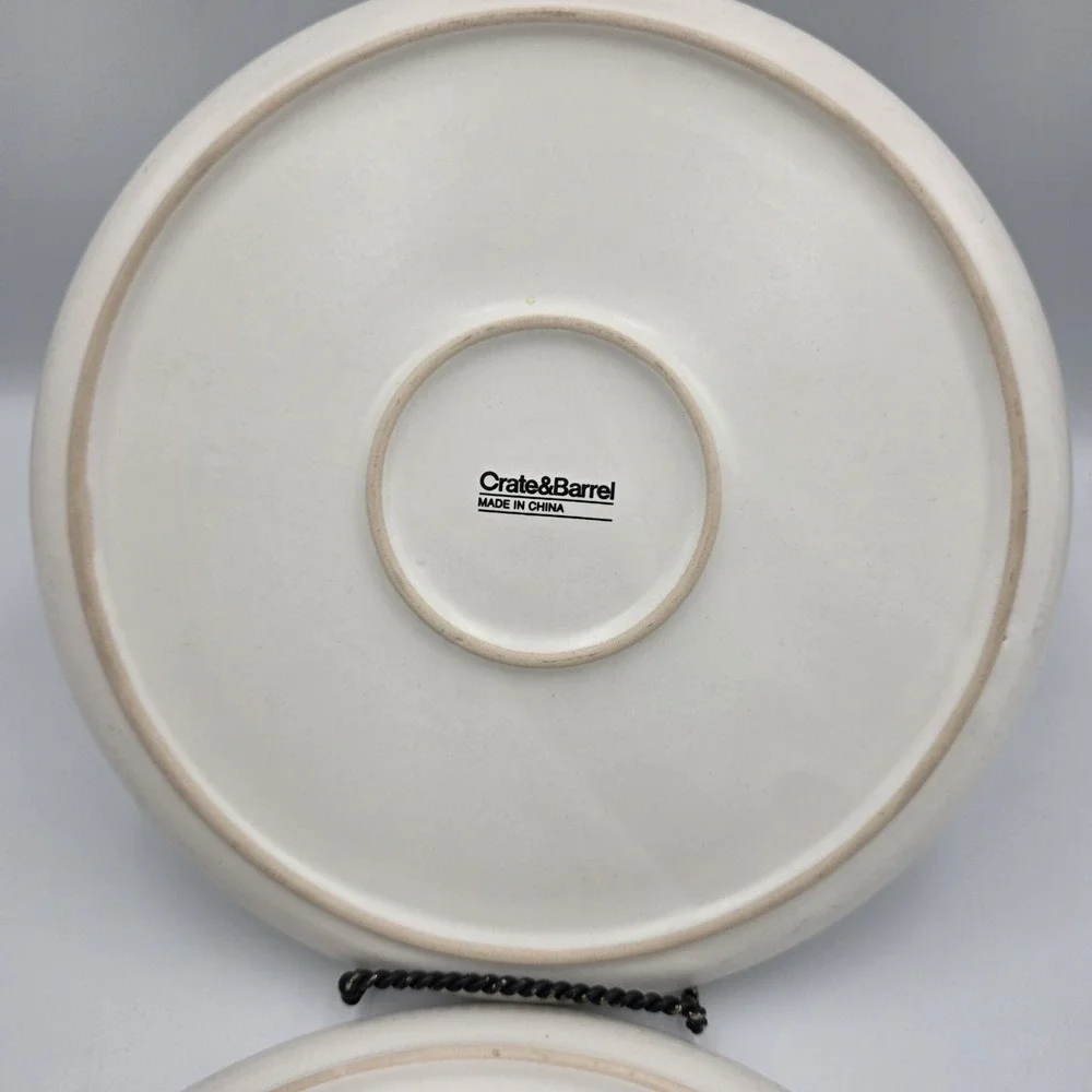 Crate & Barrel 2 Round White Matte 8 3/4